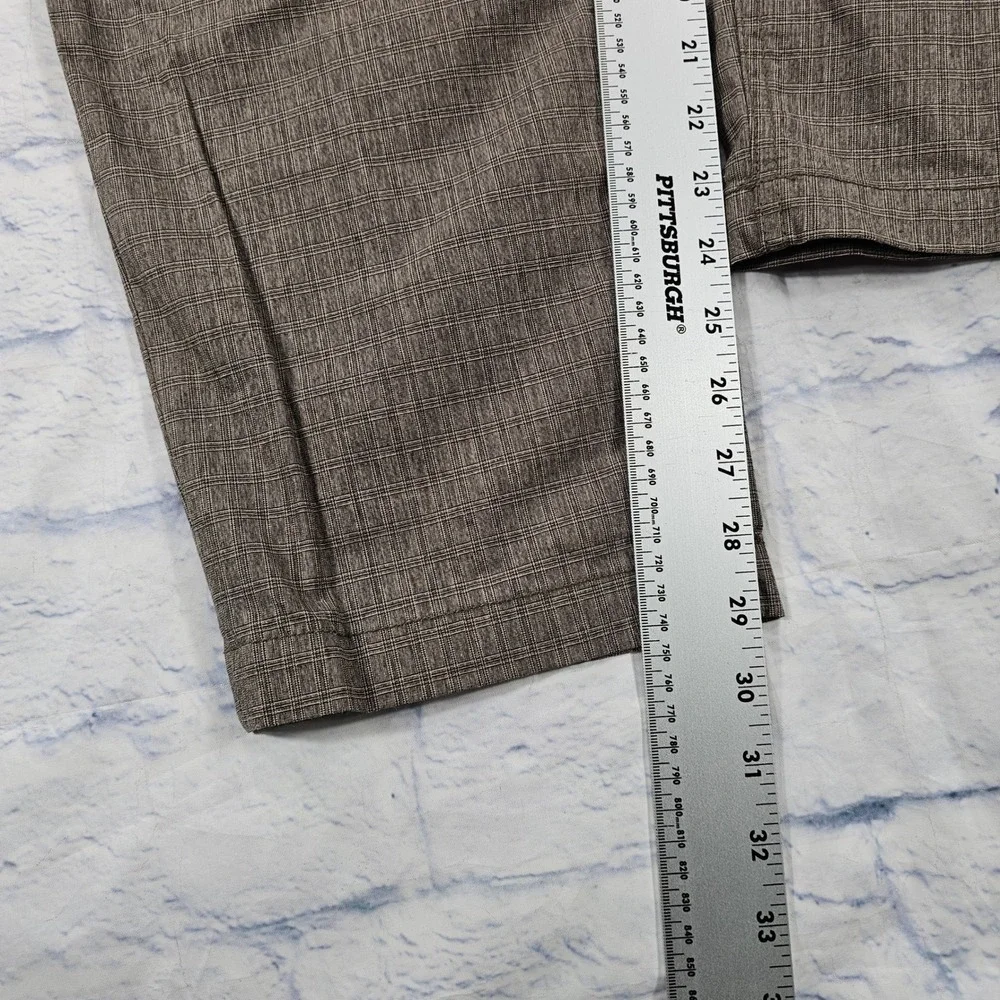 Banana Republic Trousers MENS 36x34 Brown Relaxed Tapered Fit Micro-Check Pants